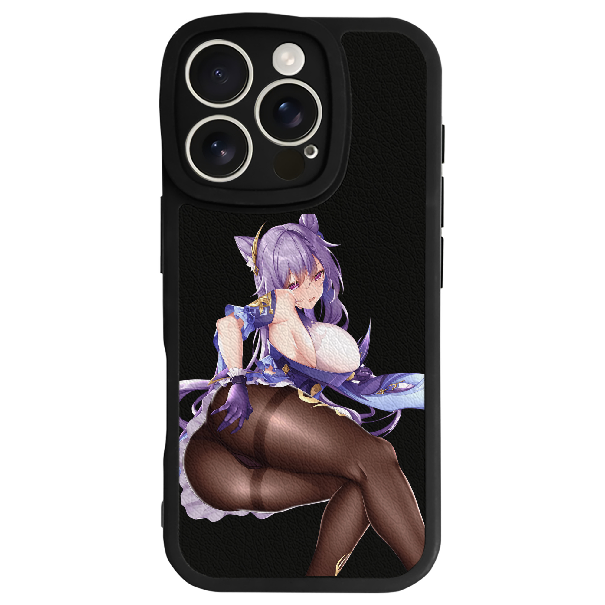 げんし神 刻晴 こくせい genshin Kokusei 【iPhone 16シリーズ対応】シリコンスマホケース（レザー調） 材質：シリコン